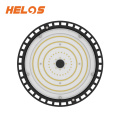 Helos 120W 150W 200W Warehouse Workshop Flicker Free LED UFO High Bay Lamp with Tempered Glass Cover